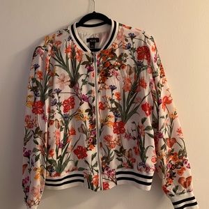 Print Bomber Style Jacket